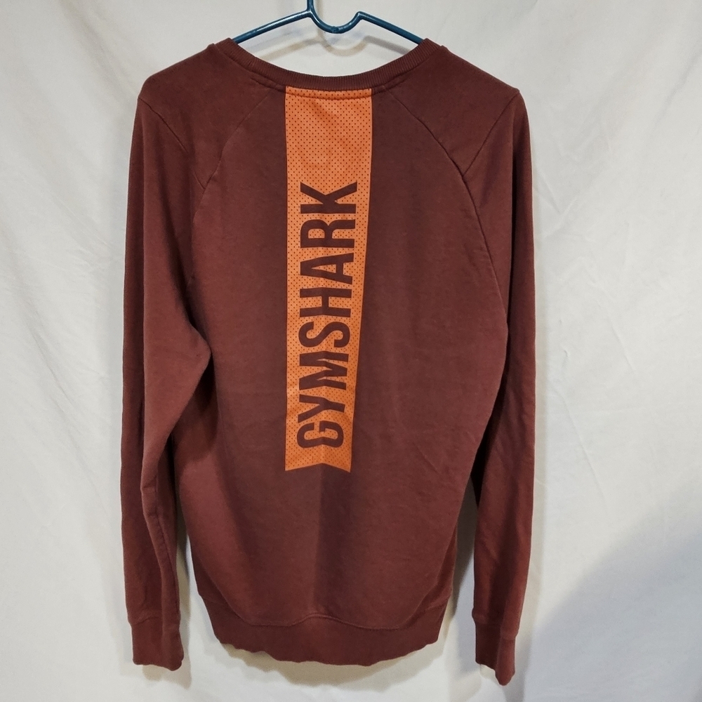 Gymshark Mens Red Bold Crew Neck Long Sleeve Pullover Sweatshirt Size Medium